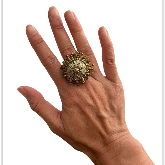 Anthropologie Shiraleah Ofelia Beaded ring adjustable - Picture 1 of 5